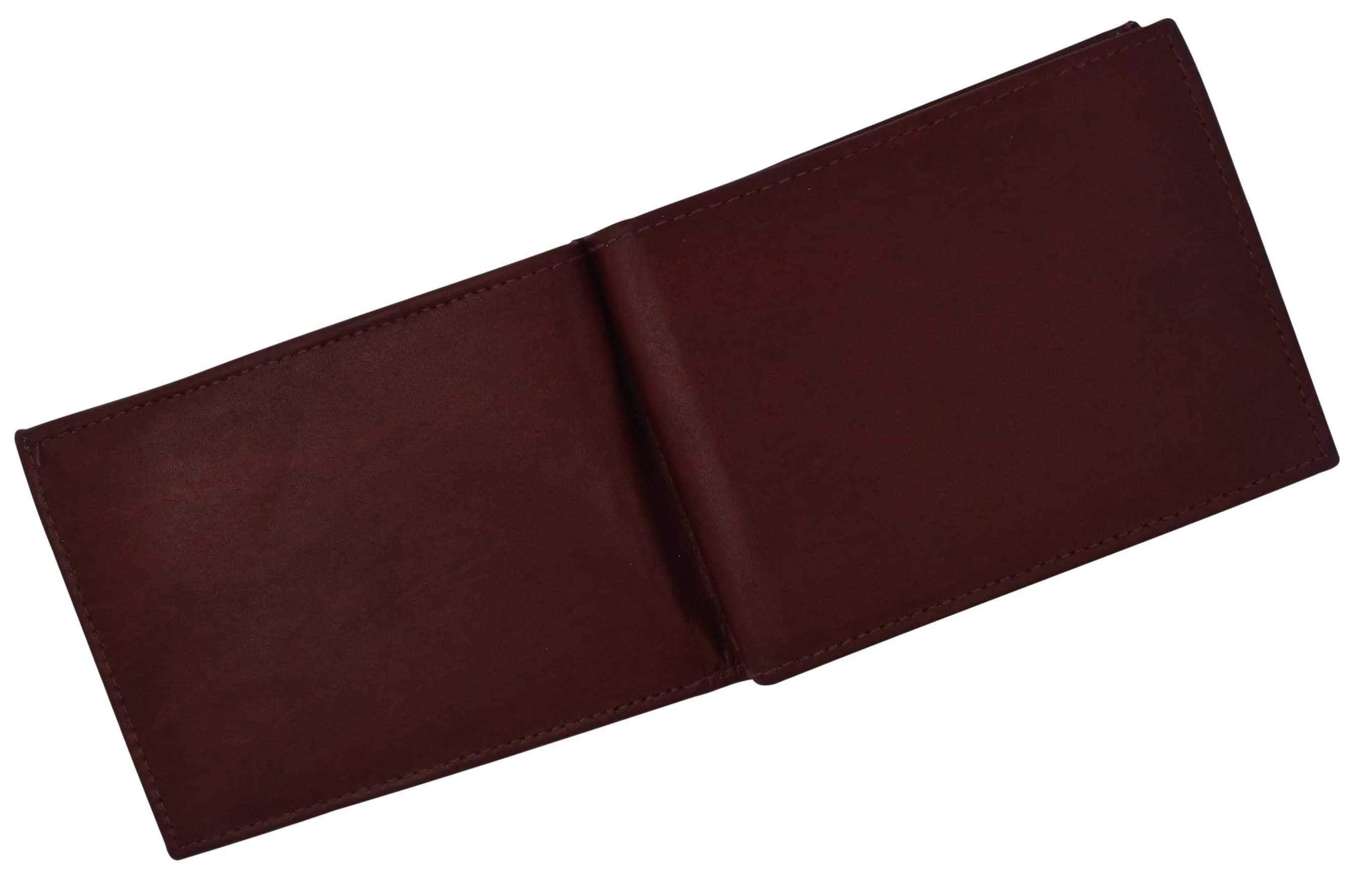 Genuine Leather Bifold Card ID Holder Double Wallet 2252