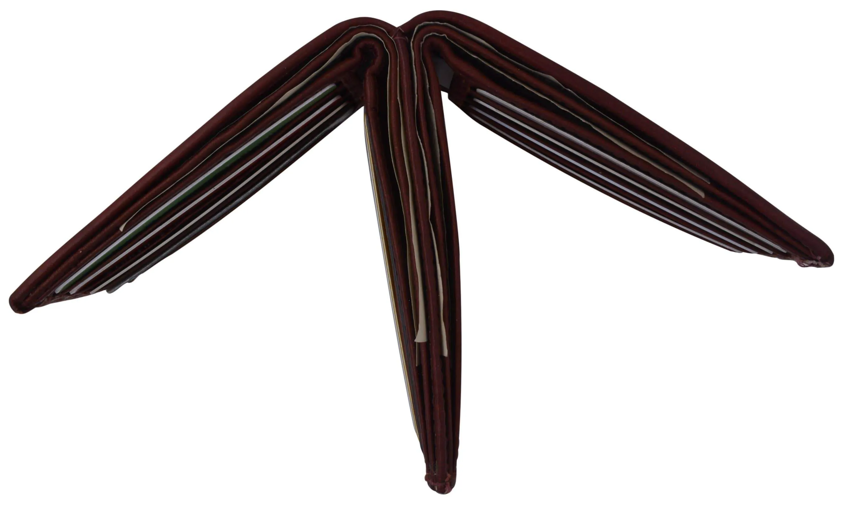 Genuine Leather Bifold Card ID Holder Double Wallet 2252