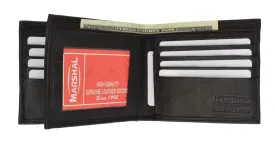 Genuine Leather Bifold Card ID Holder Double Wallet 2252