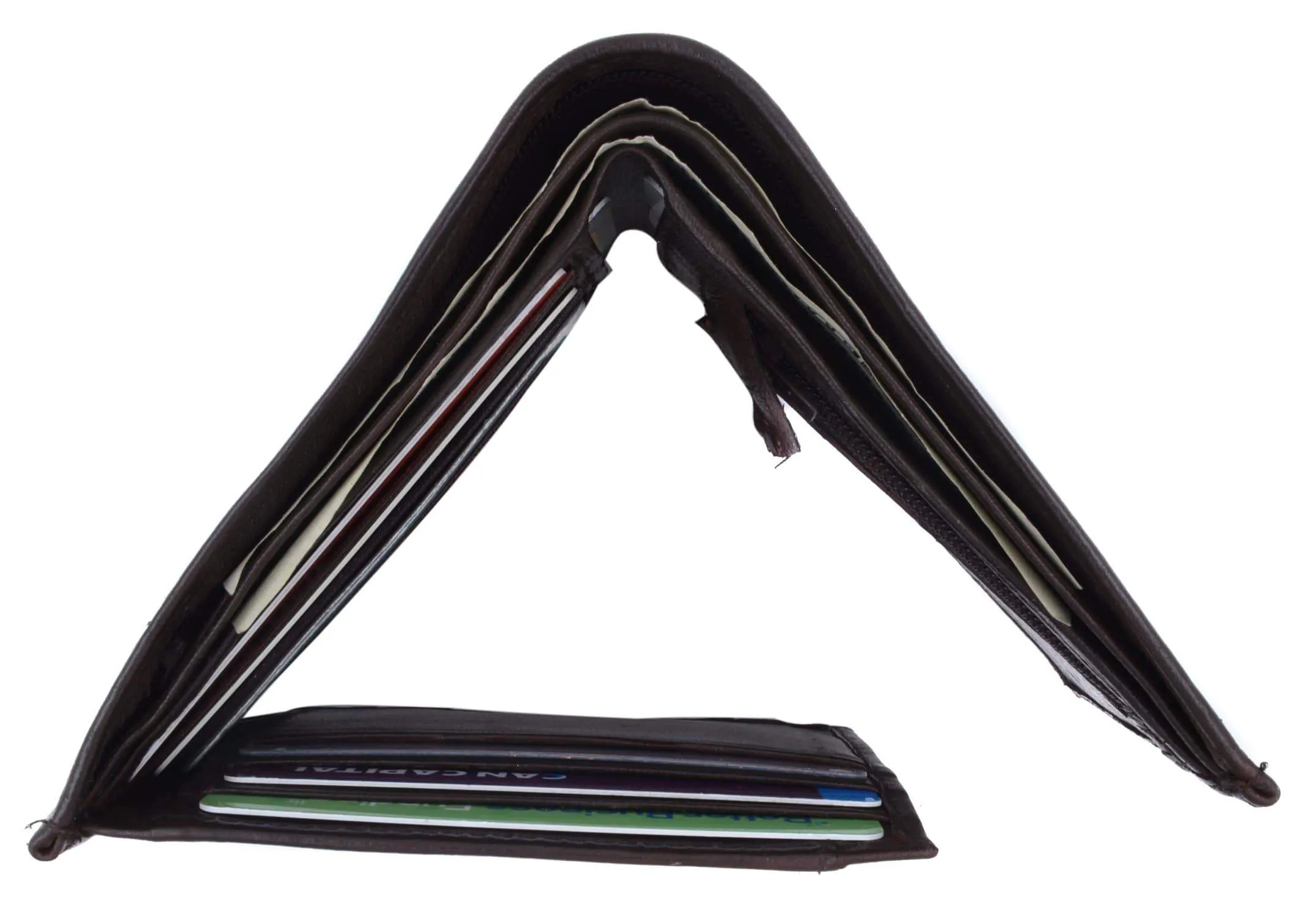 Genuine Leather Mens Bifold Wallet with Change Pocket 1692