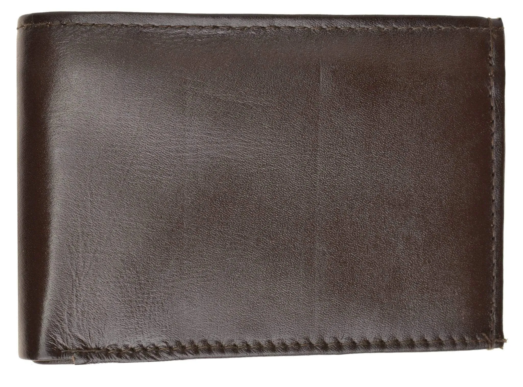 Genuine Leather Mens Bifold Wallet with Change Pocket 1692