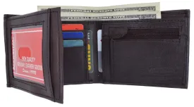 Genuine Leather Mens Bifold Wallet with Change Pocket 1692