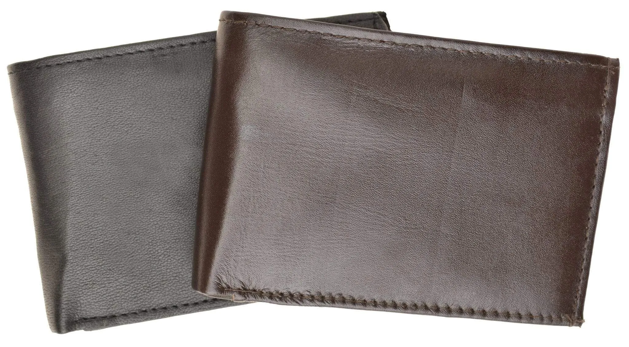 Genuine Leather Mens Bifold Wallet with Change Pocket 1692
