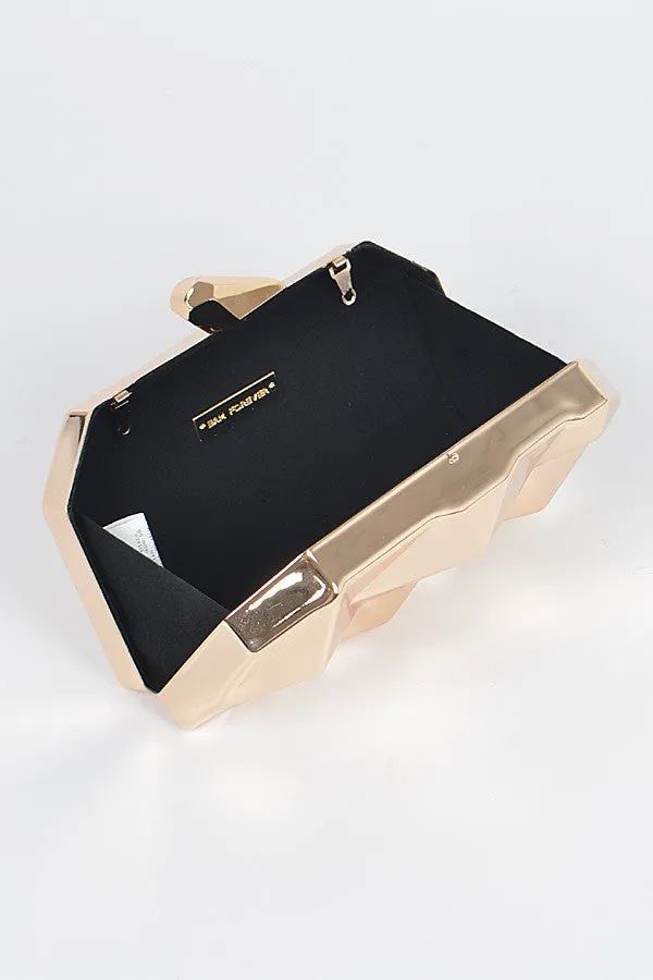 Get Your Trend On Metallic Silver Asymmetrical Clutch