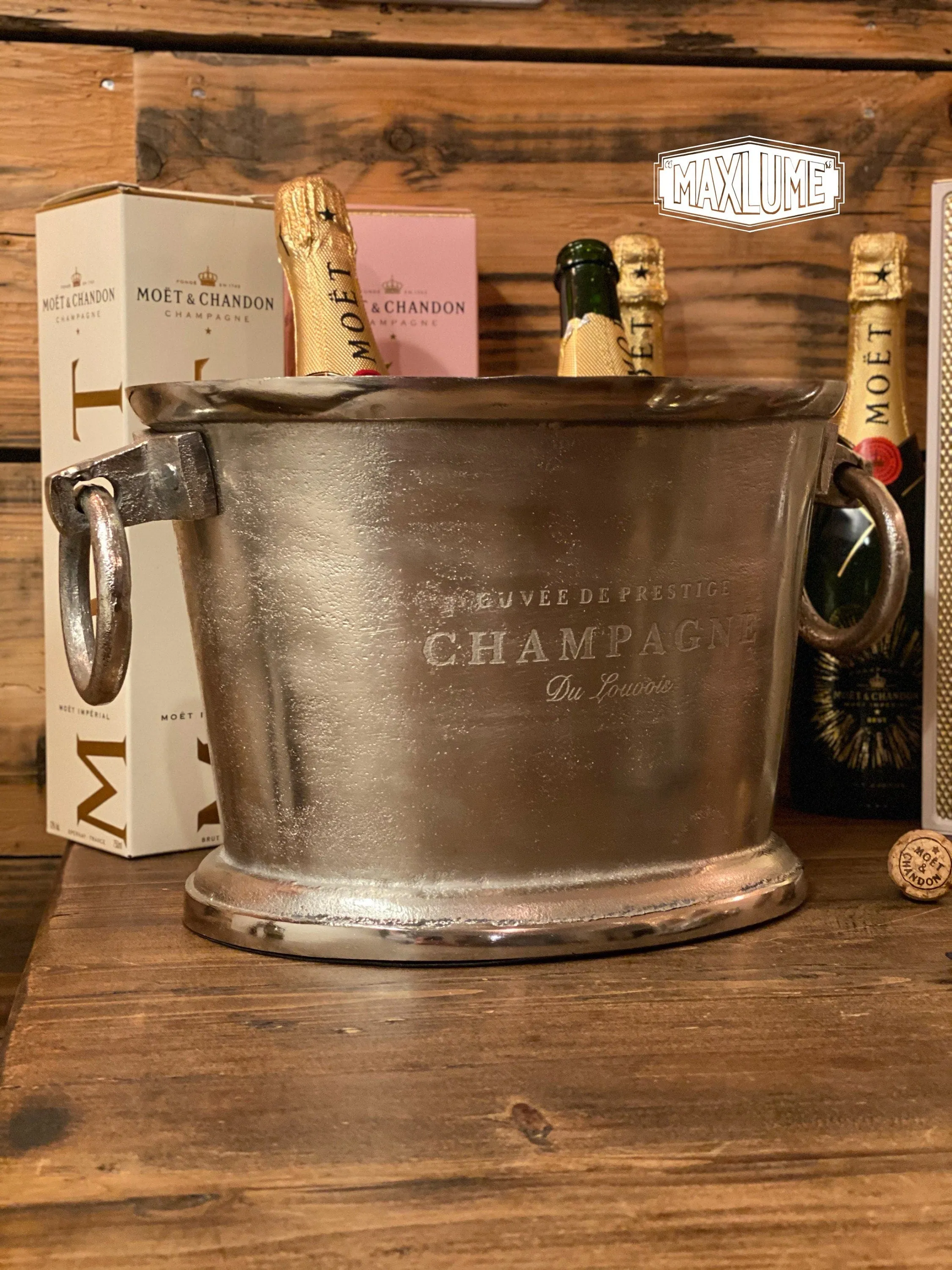 Great Gatsby ~ Solid Cast Engraved Champagne Ice Bucket | Wine Cooler