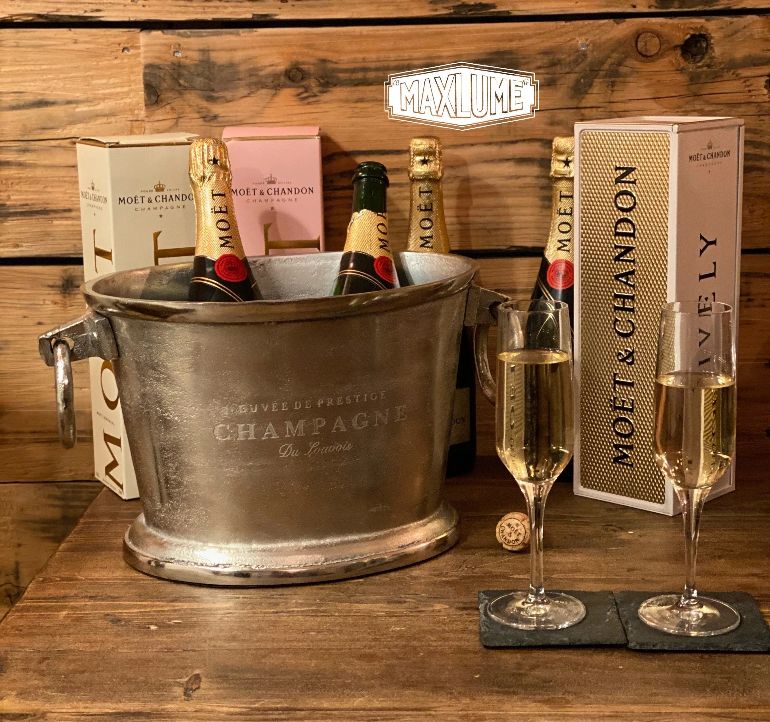 Great Gatsby ~ Solid Cast Engraved Champagne Ice Bucket | Wine Cooler