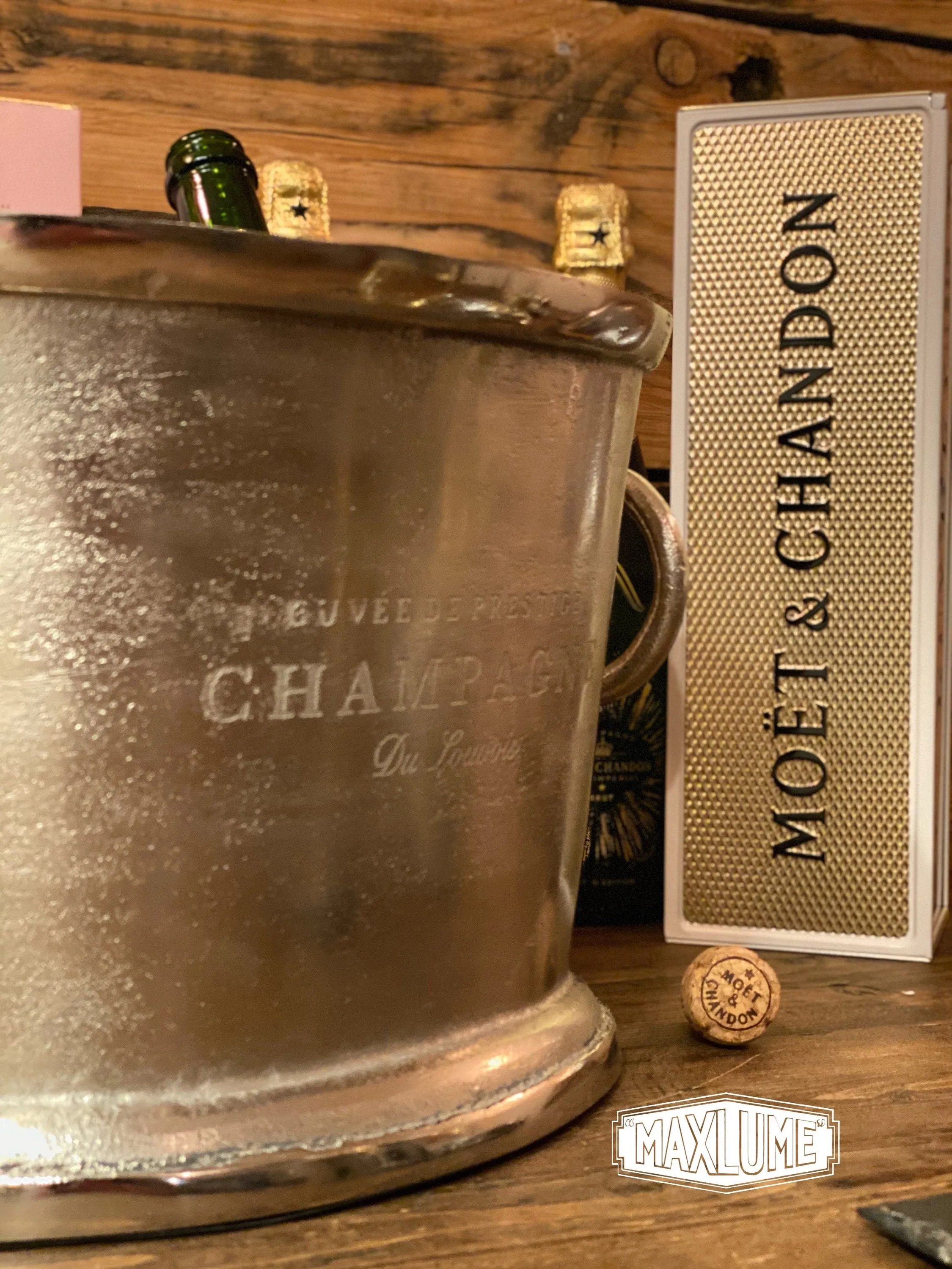 Great Gatsby ~ Solid Cast Engraved Champagne Ice Bucket | Wine Cooler