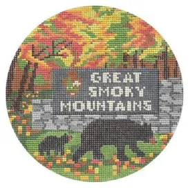 Great Smoky Mountains Travel Needlepoint Canvas