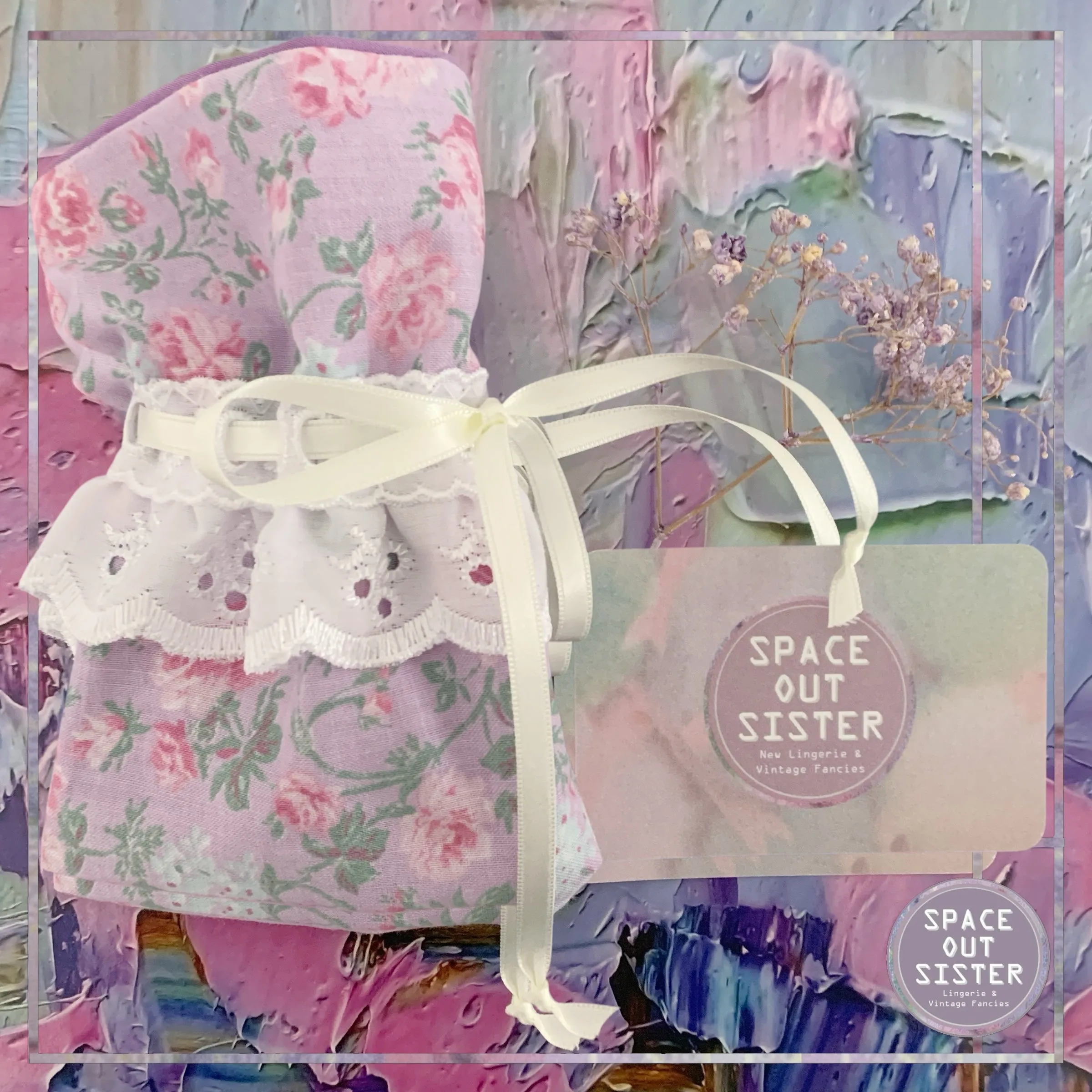 Handmade Lavender Pocket Cotton Floral