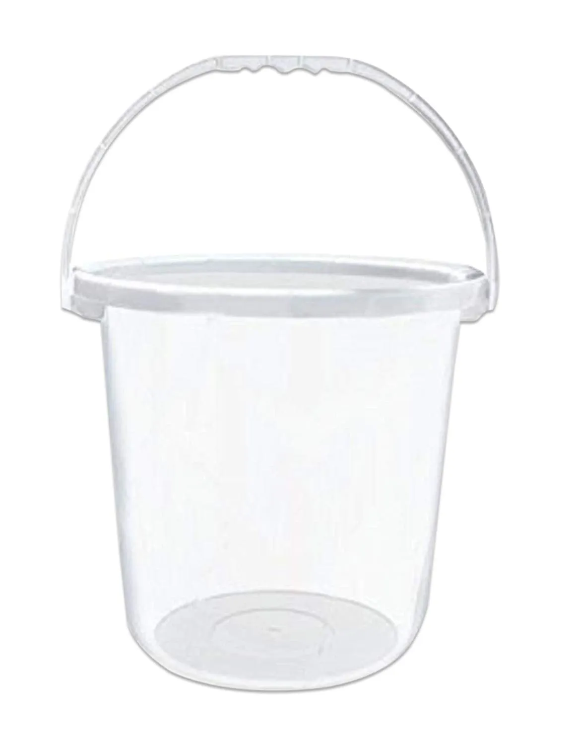 Heart Home 2 Pieces Unbreakable Virgin Plastic Strong Transparent Bathroom Bucket 16 LTR (White)- HEART7106