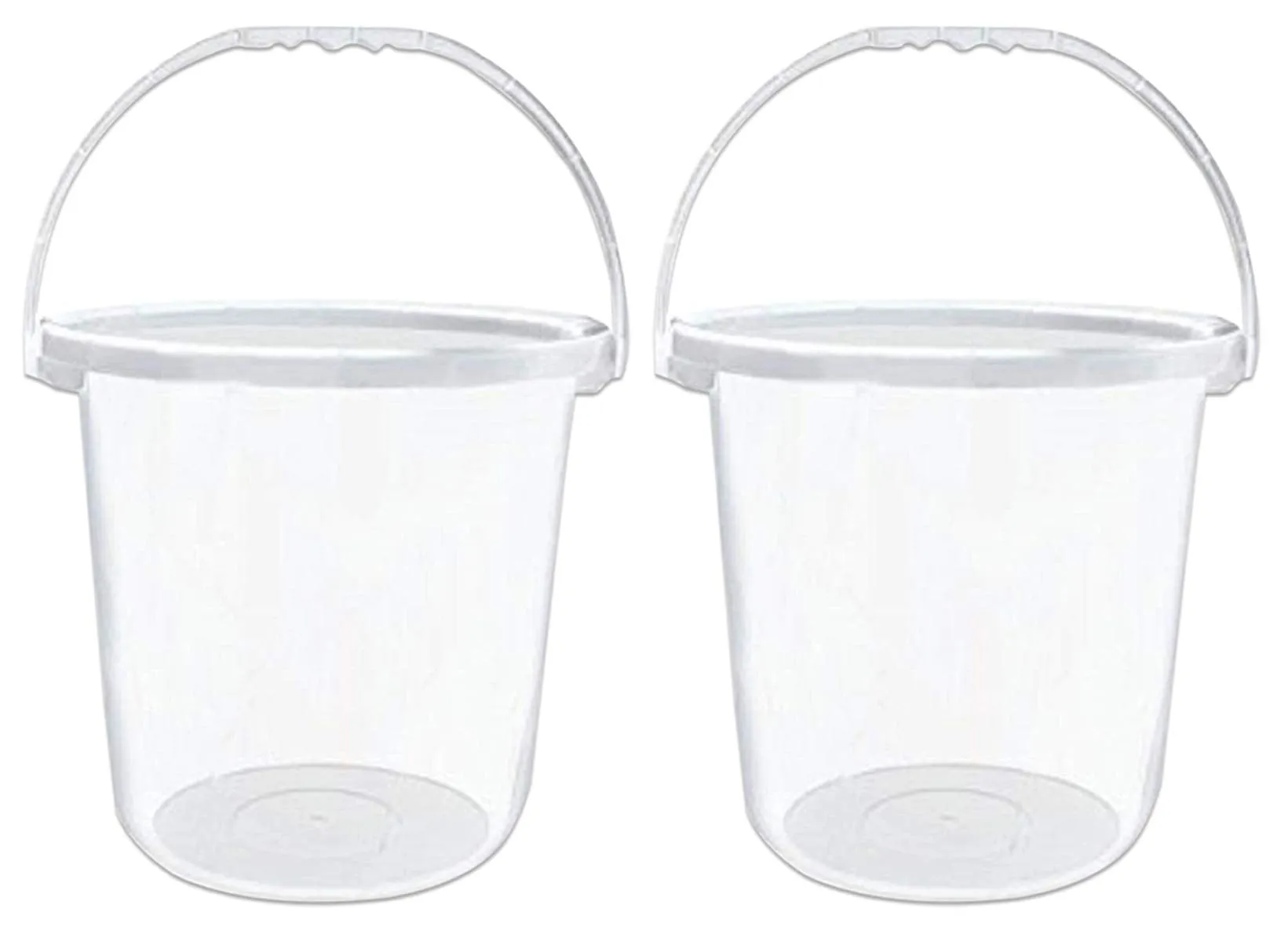 Heart Home 2 Pieces Unbreakable Virgin Plastic Strong Transparent Bathroom Bucket 16 LTR (White)- HEART7106