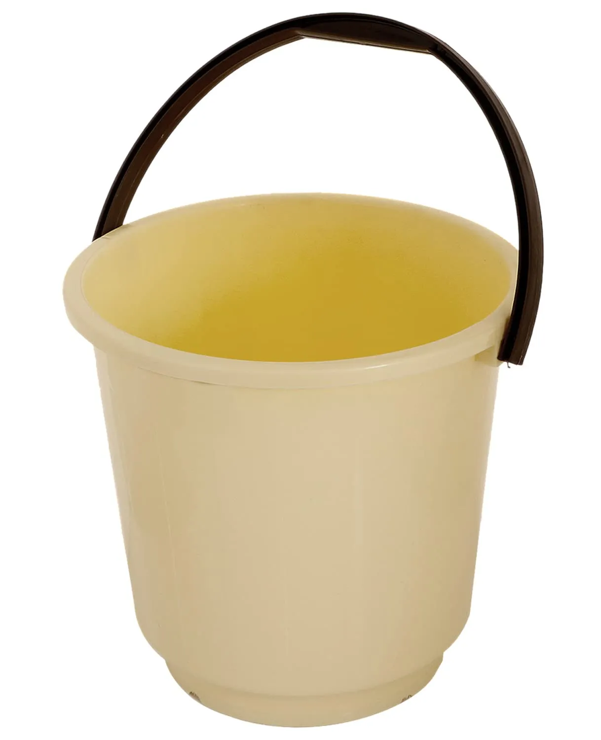 Heart Home Bucket|Plastic Bucket for Bathroom|Bucket for Bathing|Unbreakable Bucket with Handle|16 Liter|Pack of 2 (Black & Yellow)