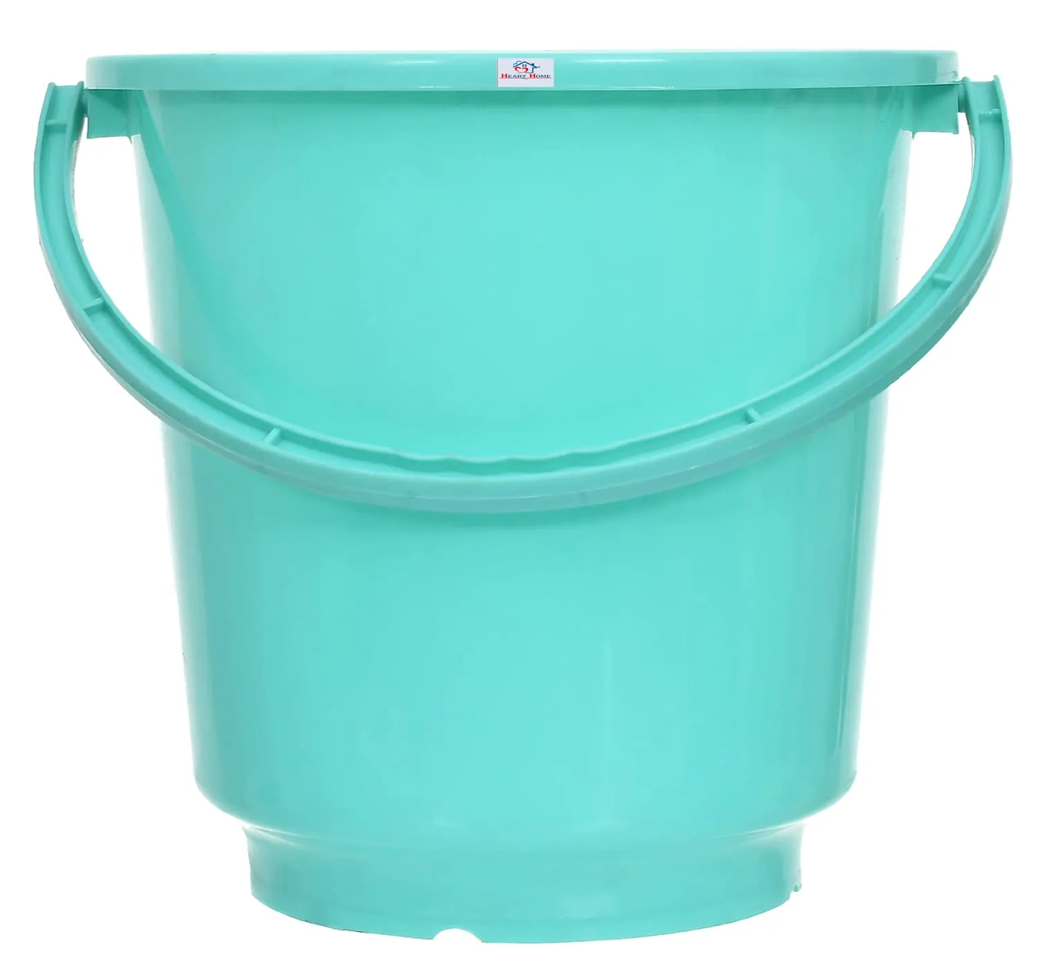 Heart Home Bucket|Plastic Bucket for Bathroom|Bucket for Bathing|Unbreakable Bucket with Handle|16 Liter|Pack of 2 (Green)