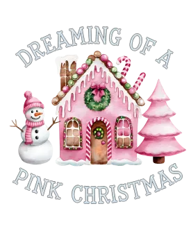 Heat transfer, pink Christmas, press and peel, made to order