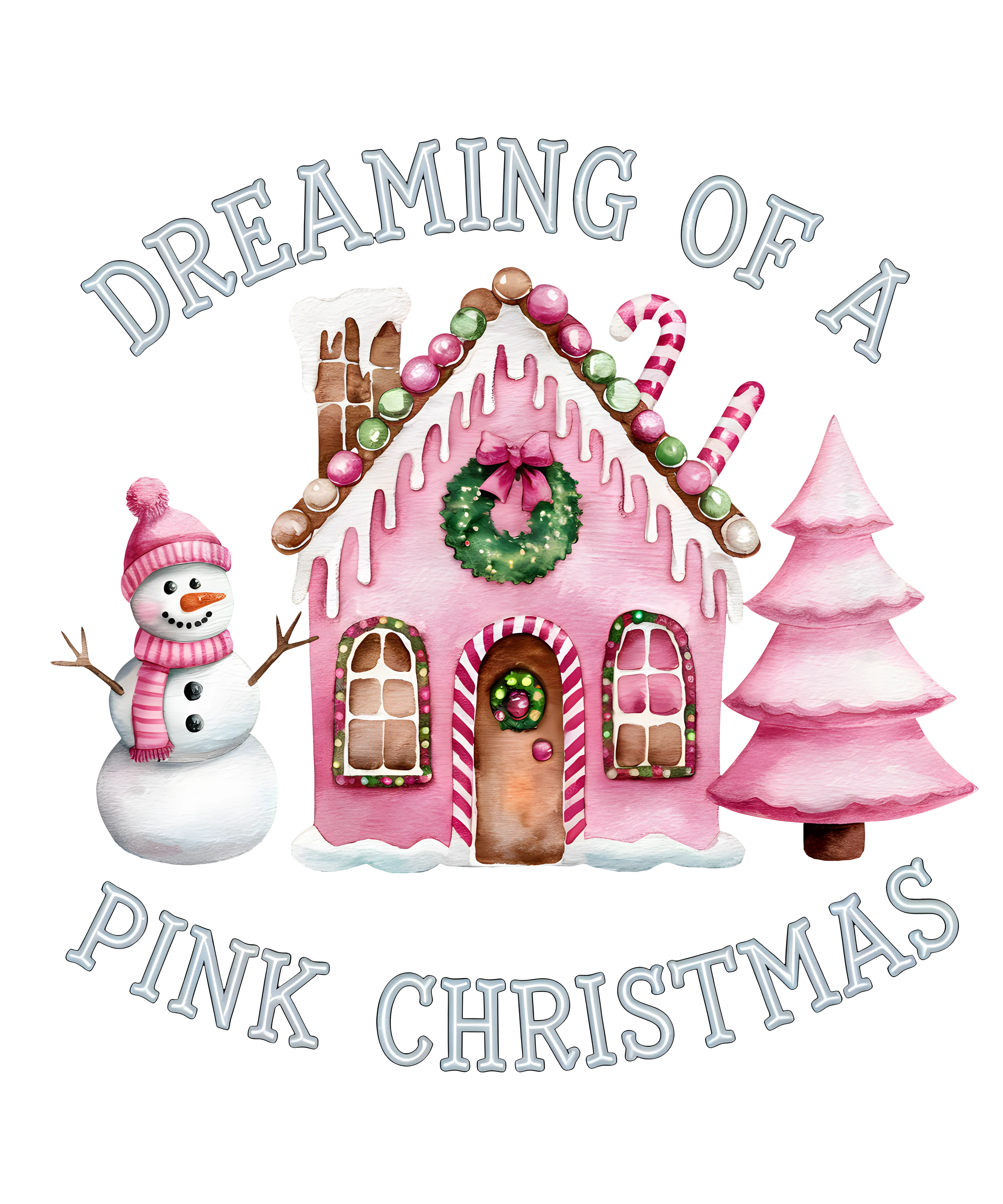 Heat transfer, pink Christmas, press and peel, made to order