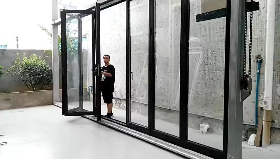 Hinge glass door high quality interior bifold doors half glass door