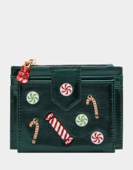 HOLIDAY CANDY BIFOLD WALLET GREEN