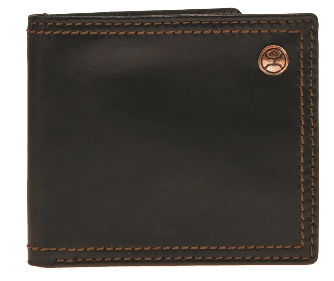 Hooey Classic Men's Smooth Black Bifold Wallet HBF001-BK
