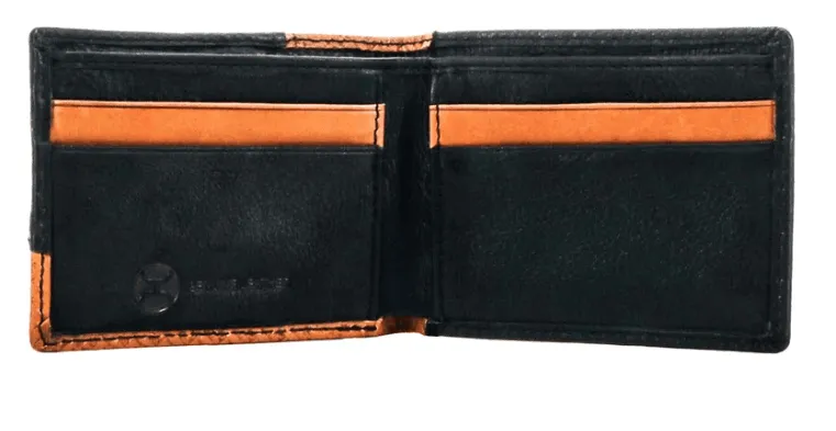 Hooey Men's Hands Up Basket Weave Front Pocket Bifold Wallet HFBF002-TNBR