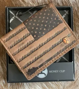 Hooey Men's Liberty Roper Bi-Fold Wallet with Money Clip HFW003-BRBK