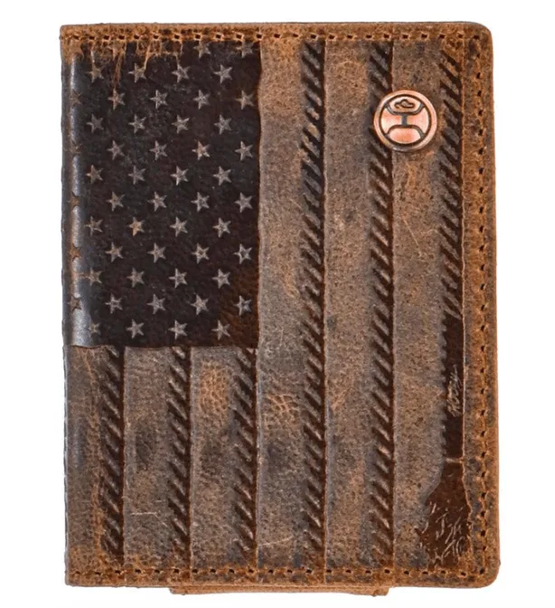 Hooey Men's Liberty Roper Bi-Fold Wallet with Money Clip HFW003-BRBK