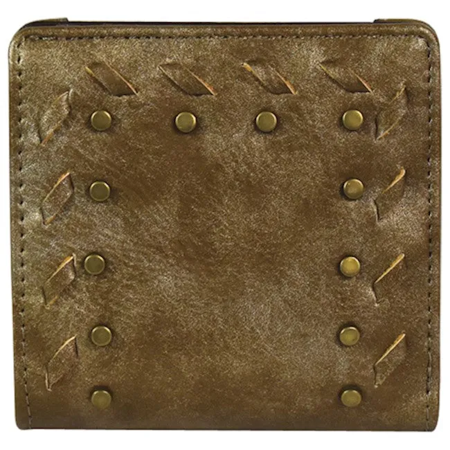 Justin Ladies Distressed Bronze Bifold Wallet with Wristlet