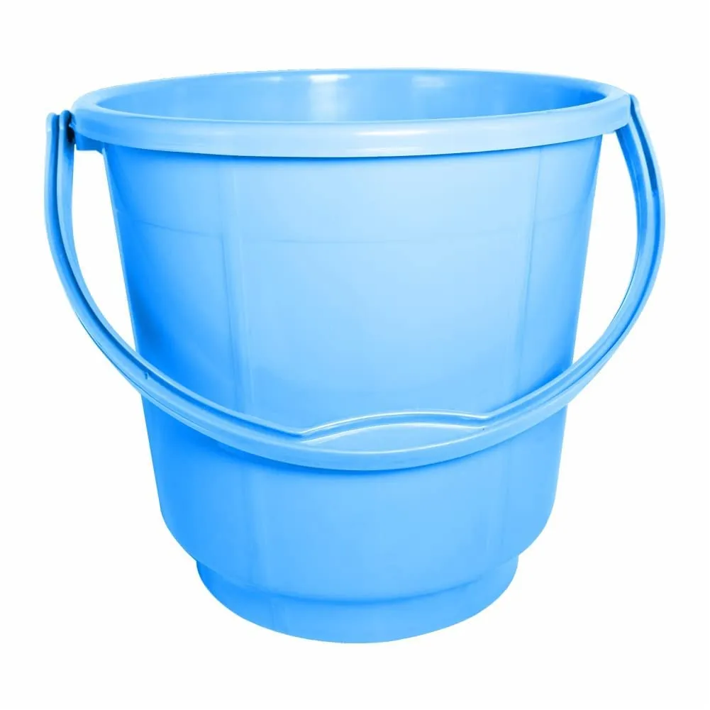 Kuber Industries 2 Pieces Unbreakable Strong Plastic Bathroom Bucket 13 LTR (Green & Blue) -CTKTC37917