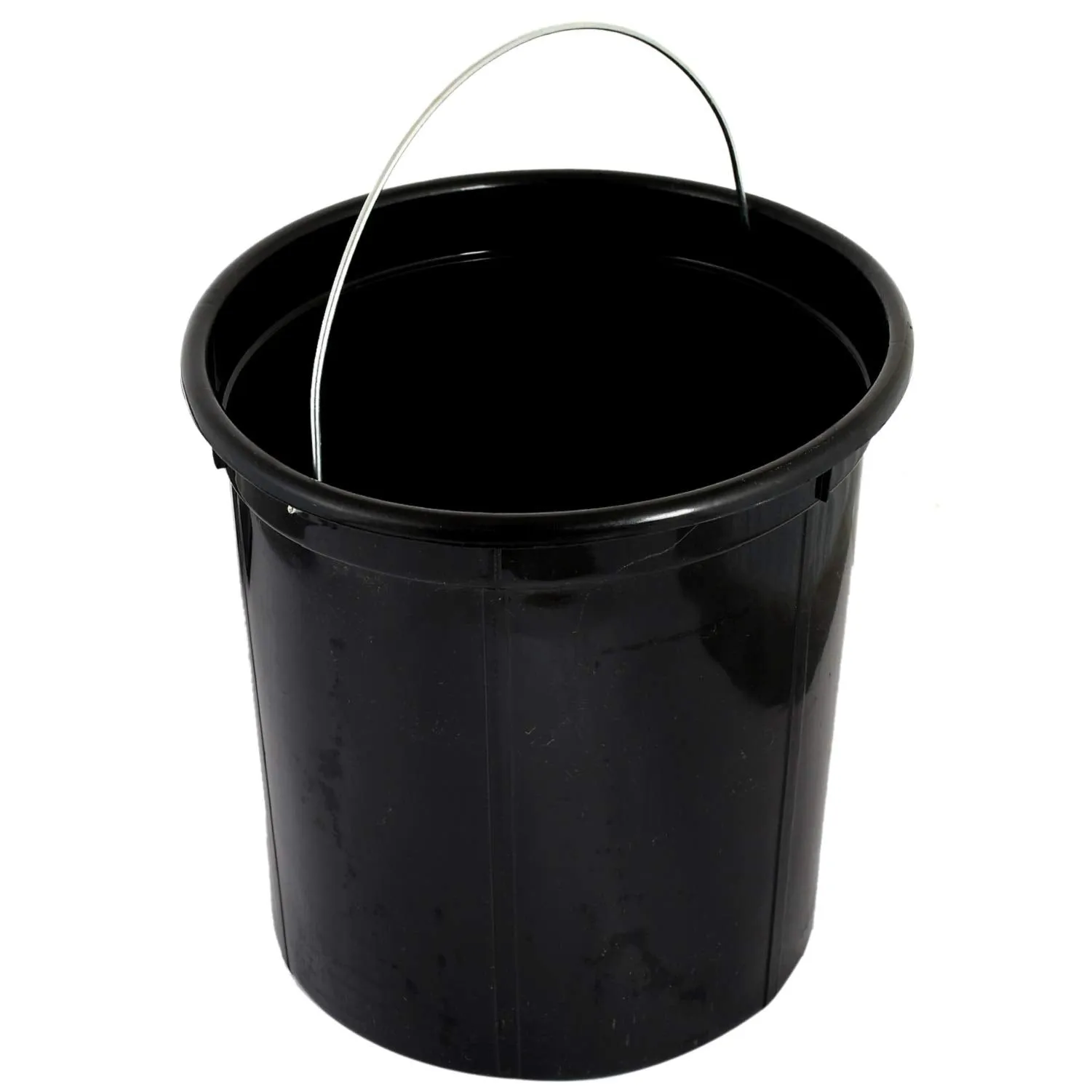 Kuber Industries Bucket For Bathroom|Unbreakable Plastic Bucket|Bathroom Bucket|Dustbin Bucket|Recycle Bin Basket (Black)