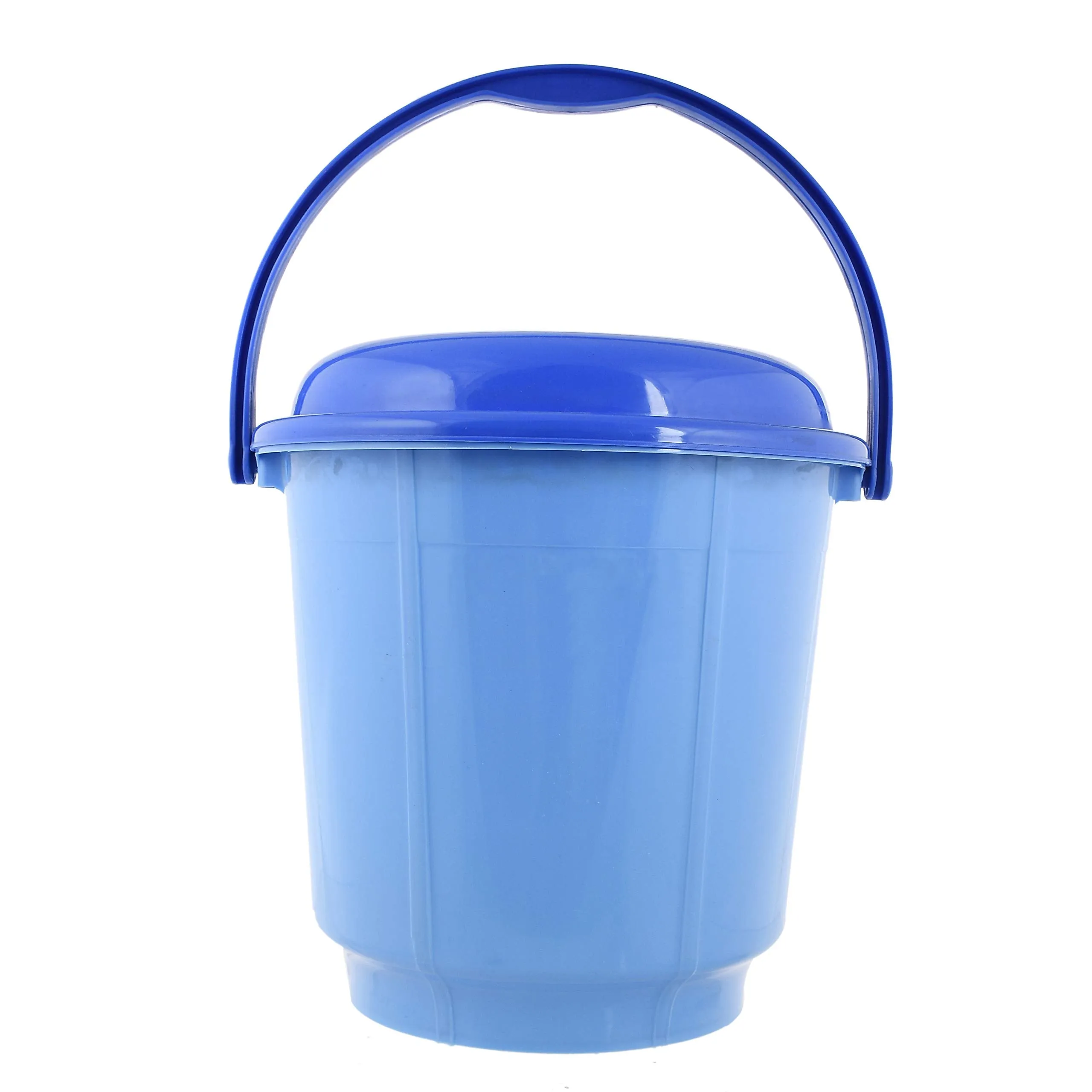 Kuber Industries Multipurpose Plastic Bucket with Lid 18 LTR (Blue)-Pack of 2-KUBMART15234
