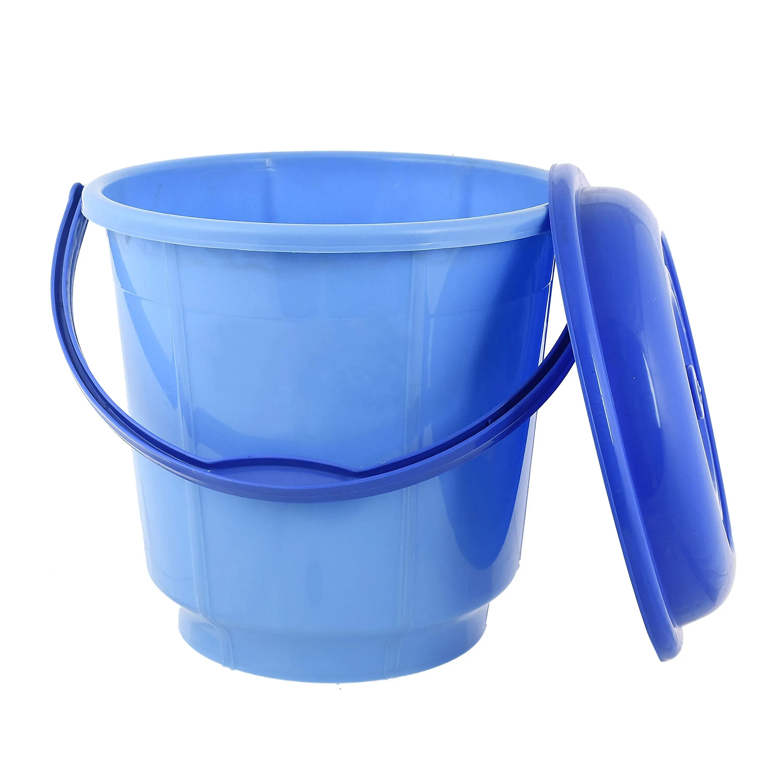 Kuber Industries Multipurpose Plastic Bucket with Lid 18 LTR (Blue)-Pack of 2-KUBMART15234