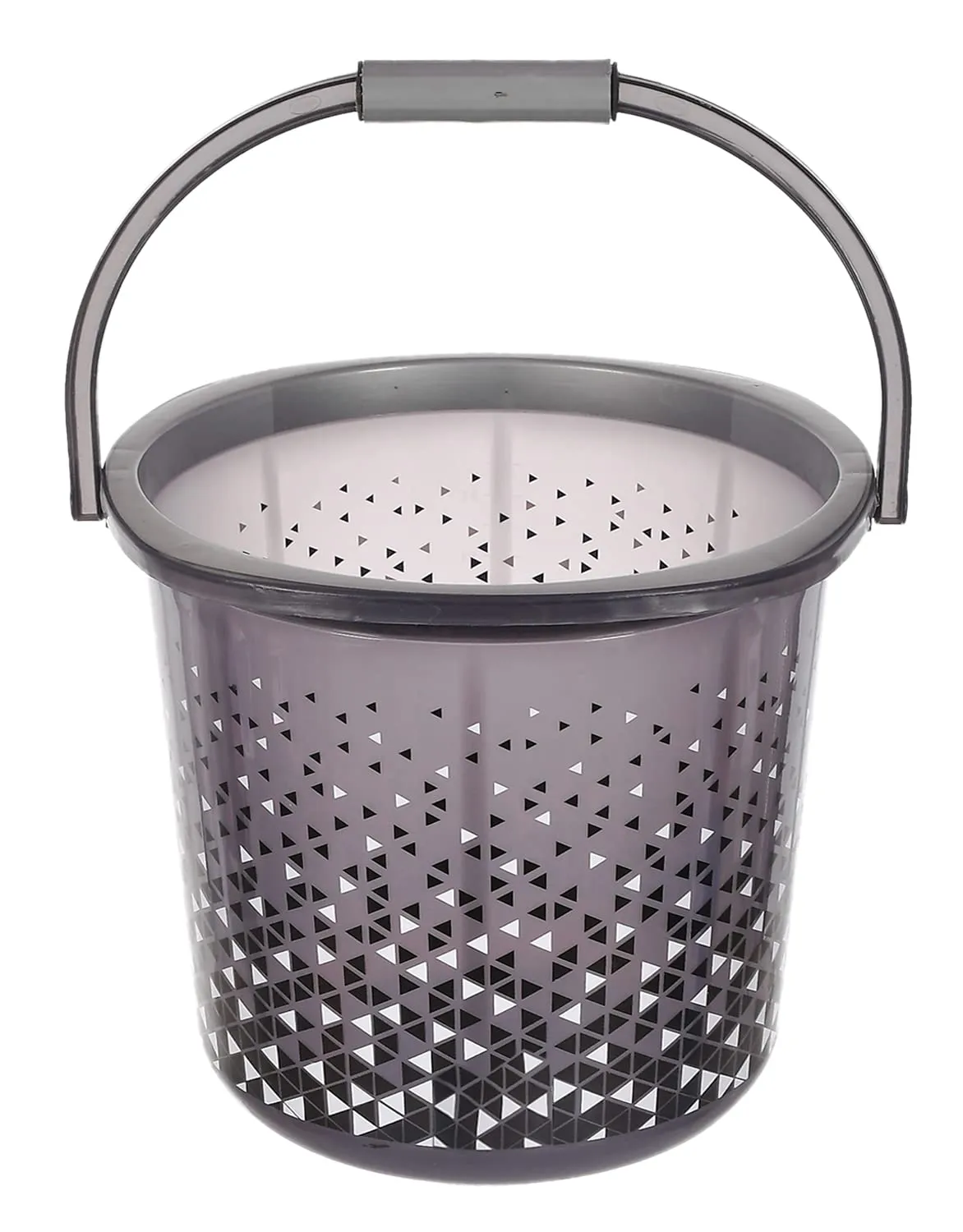 Kuber Industries Tinted Print Plastic Bucket for Home/Kitchen with Handle|Size 33 x 33 x 31 CM|Capicity 18 litre (Black)-46KM0334