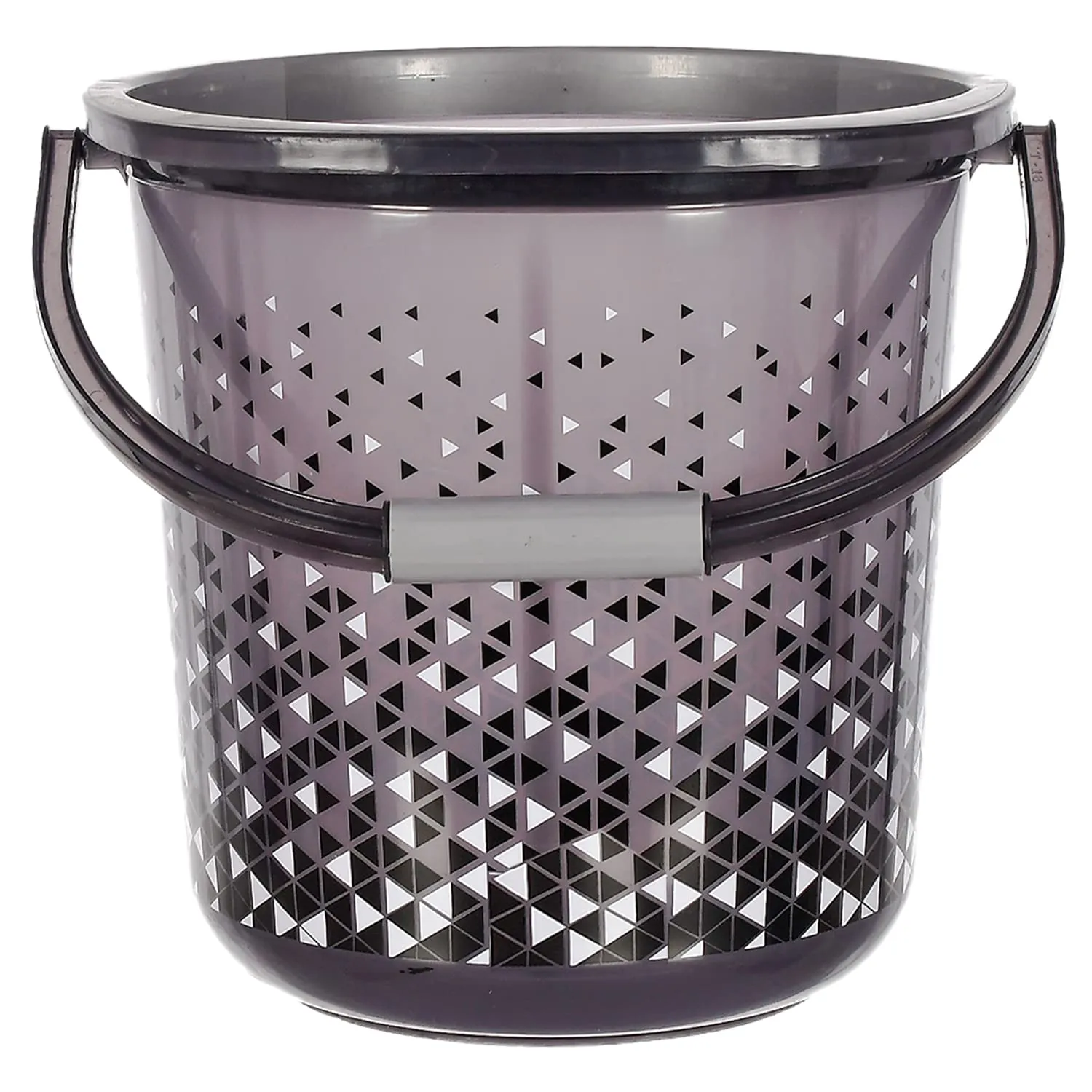 Kuber Industries Tinted Print Plastic Bucket for Home/Kitchen with Handle|Size 33 x 33 x 31 CM|Capicity 18 litre (Black)-46KM0334