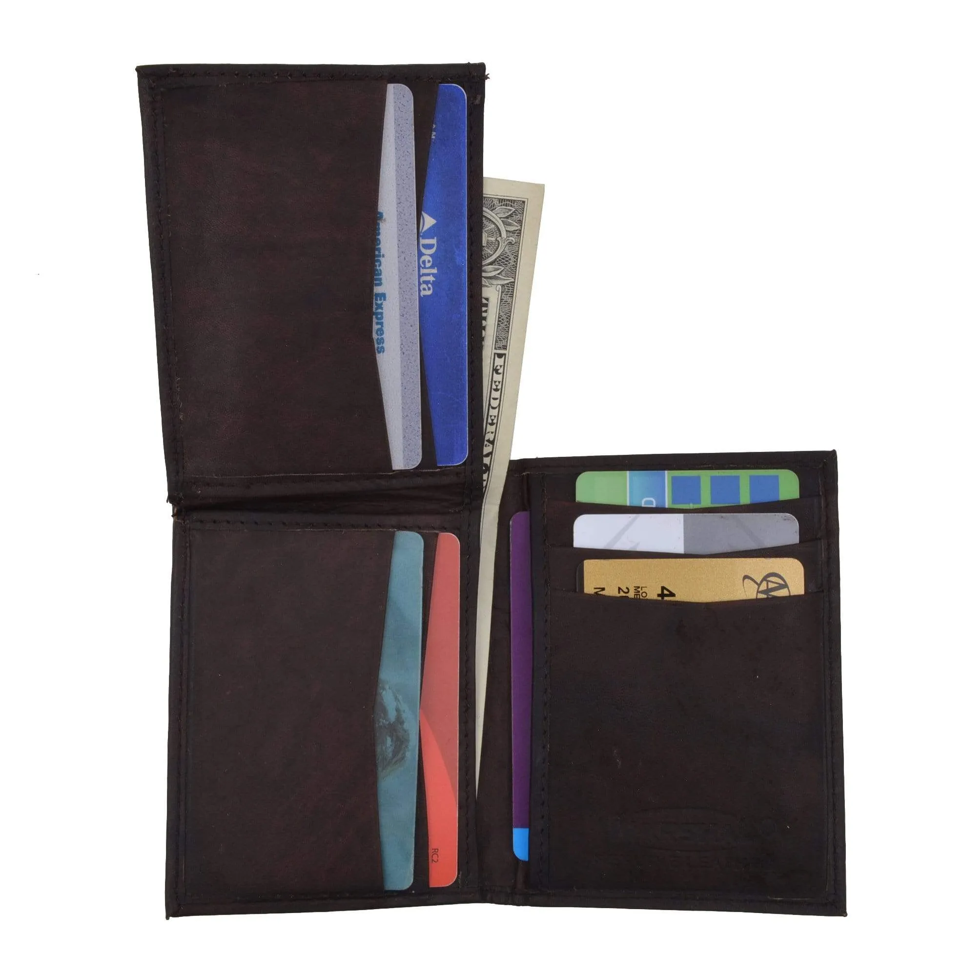 L-Shape Flap Up Lambskin Leather Wallet with ID and Credit Card 139