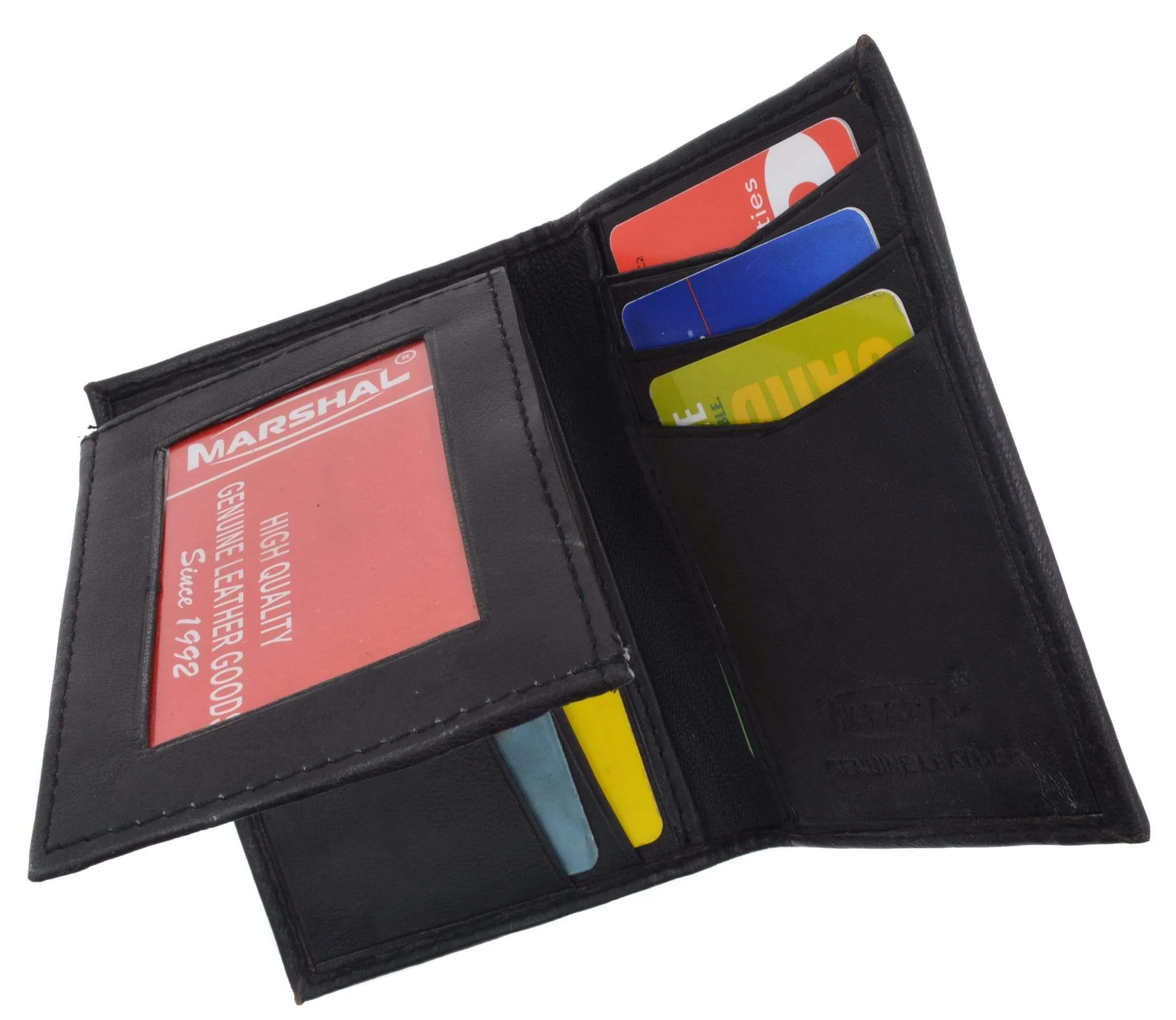 L-Shape Flap Up Lambskin Leather Wallet with ID and Credit Card 139