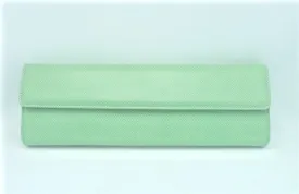 LAI Mint Lizard Clutch with Pink Interior