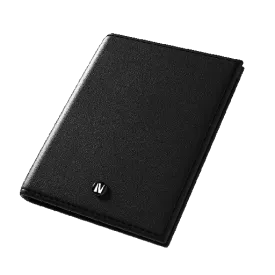 Levelo Bifold Black Genuine Leather Wallet with Pocket Organizer - Black