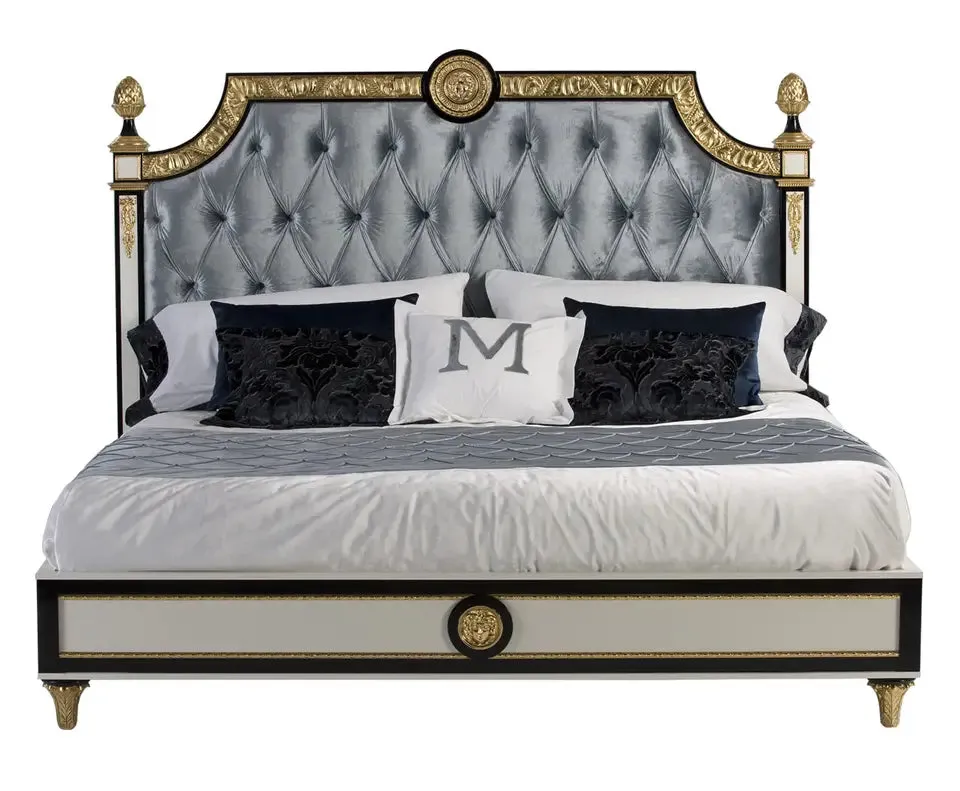Luxury Bedroom Solid Teak Wood Carving Bed