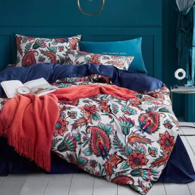 Luxury Egyptian Cotton Duvet Cover Set Tropical Plant Bedding Set B