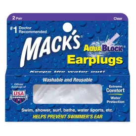 Mack's Aqua Block Ear Plugs (2 Pairs)