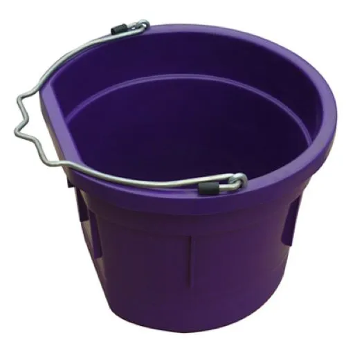 Master Rancher MR8QP/FSB-PURP 8-Quart Purple Poly Resin Farm & Ranch Flat Sided Utility Bucket Pail - Quantity of 6