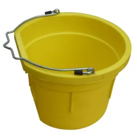Master Rancher MR8QP/FSB-YEL 8-Quart Yellow Poly Resin Farm & Ranch Flat Sided Utility Bucket Pail - Quantity of 6