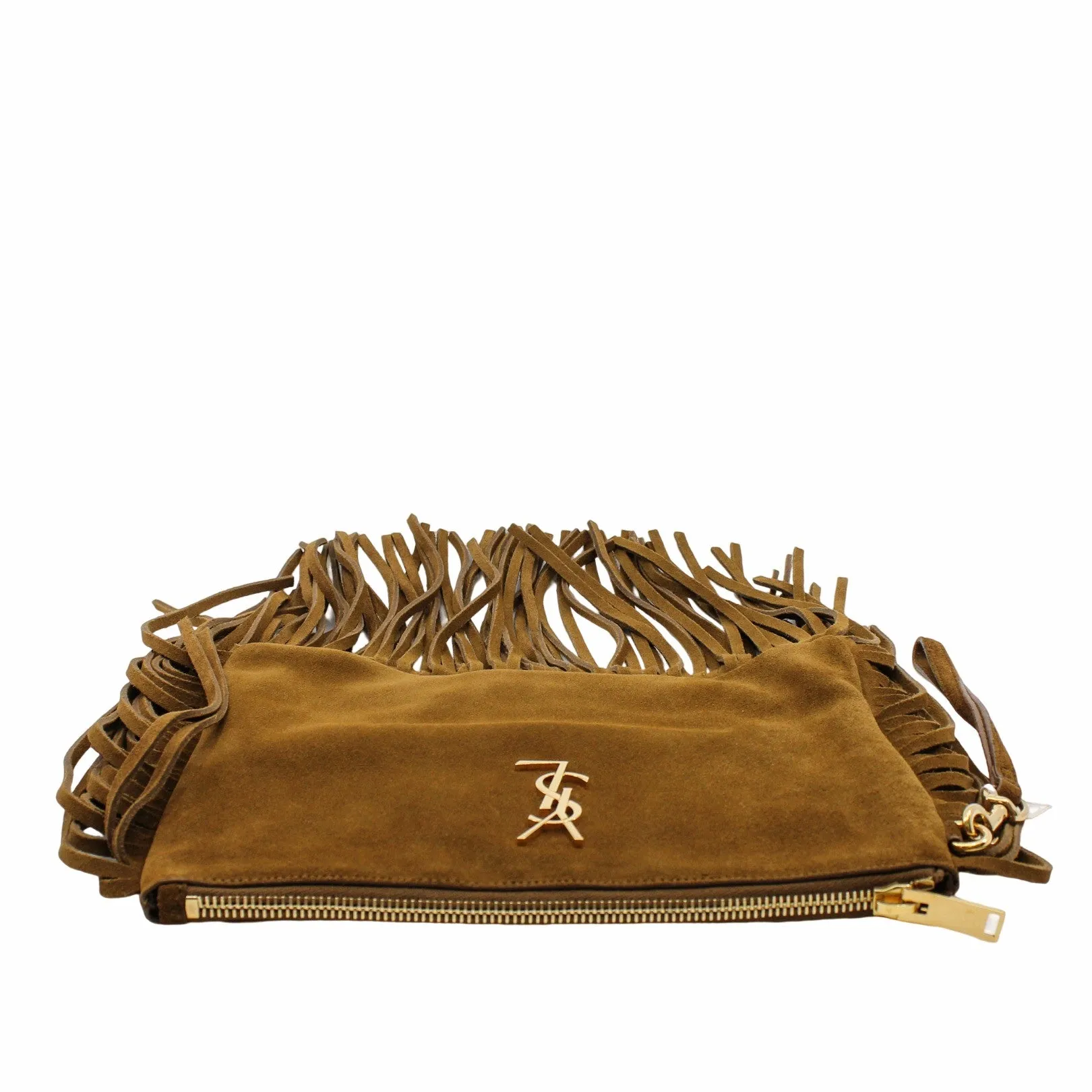 MEDIUM tassels CLUTCH BROWN GHW