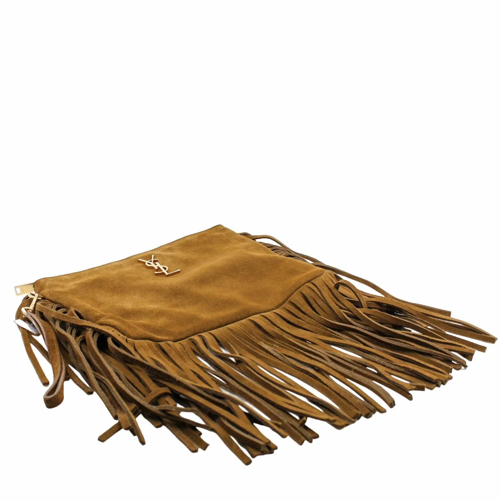 MEDIUM tassels CLUTCH BROWN GHW
