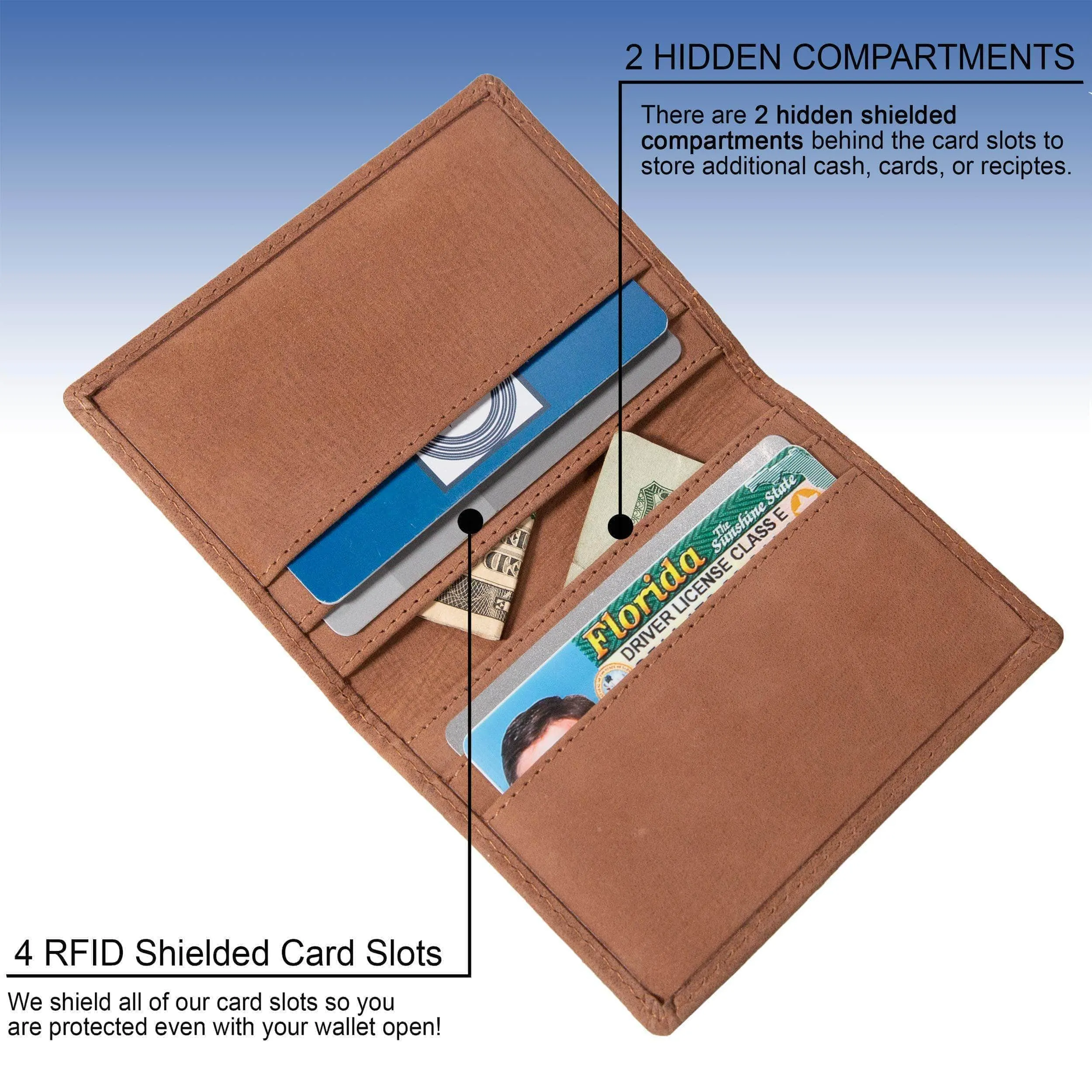 Mens 6 Slot Bifold Card Wallet