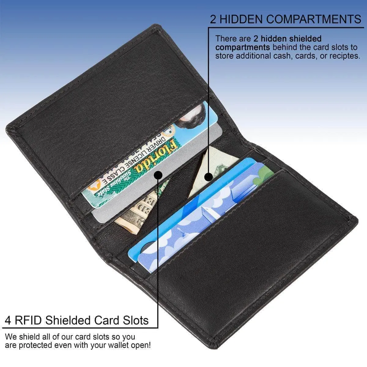 Mens 6 Slot Bifold Card Wallet