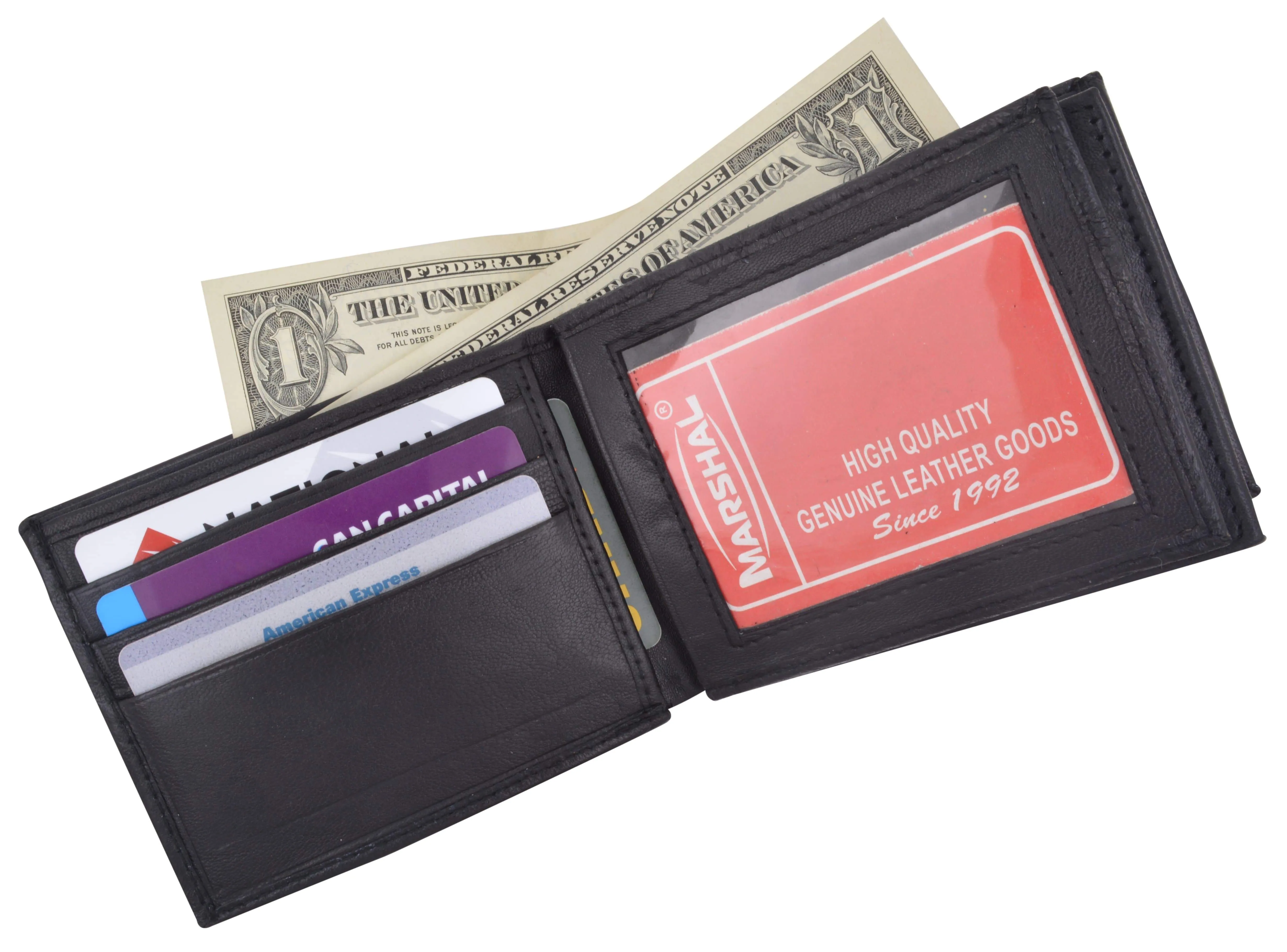 Men's Genuine Lamb Leather Multi Pocket Wallet 1852