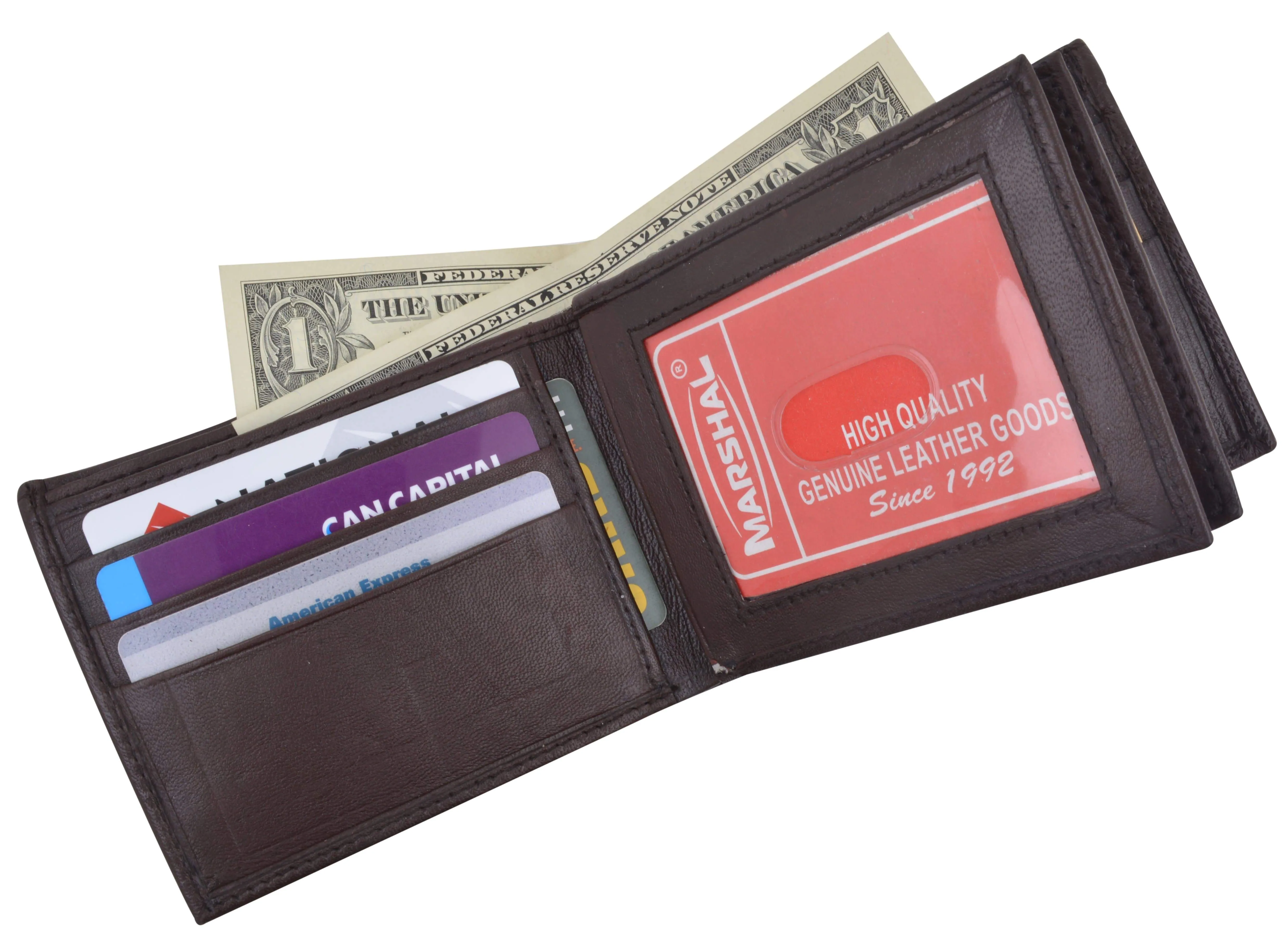 Men's Genuine Lamb Leather Multi Pocket Wallet 1852