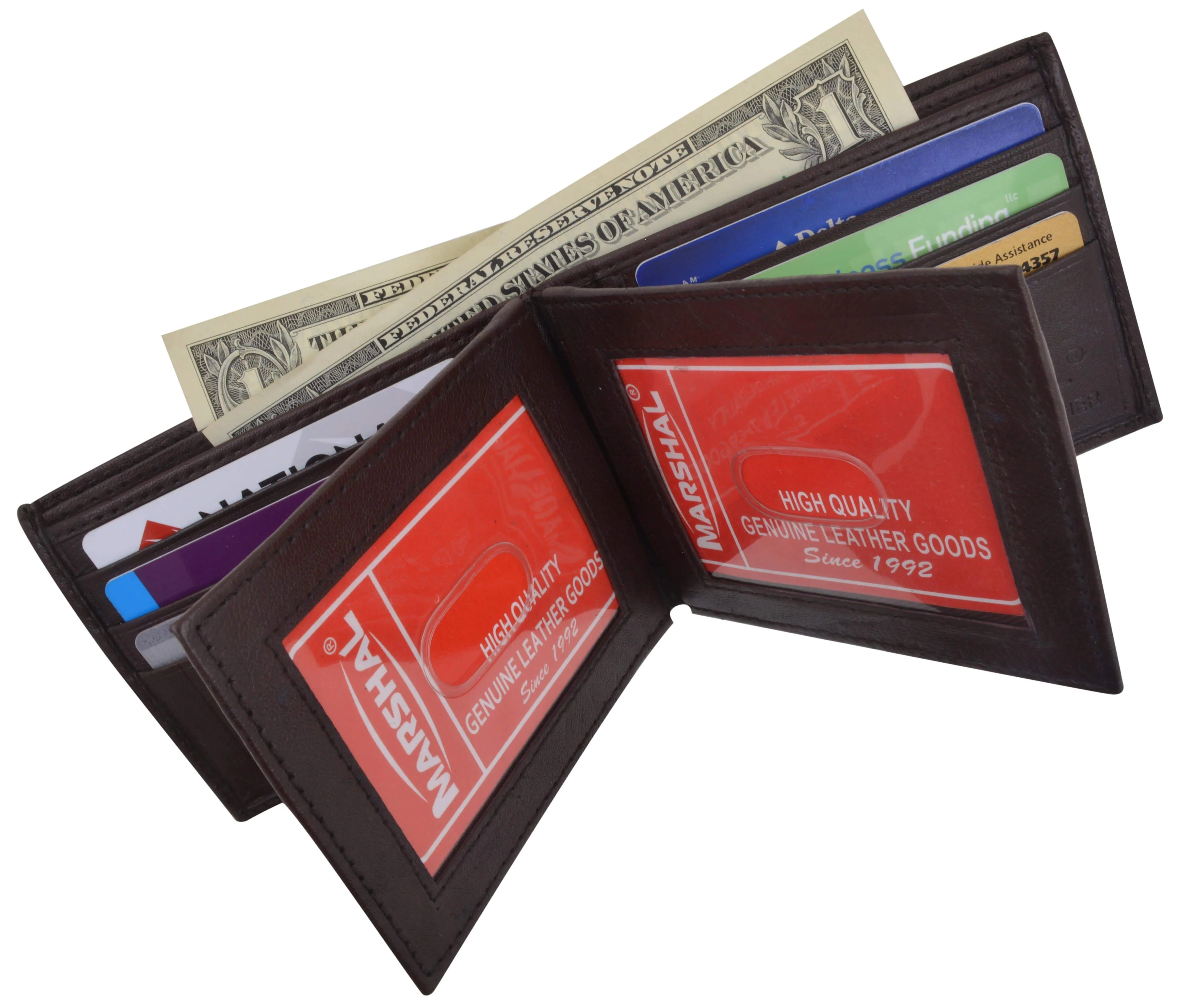 Men's Genuine Lamb Leather Multi Pocket Wallet 1852