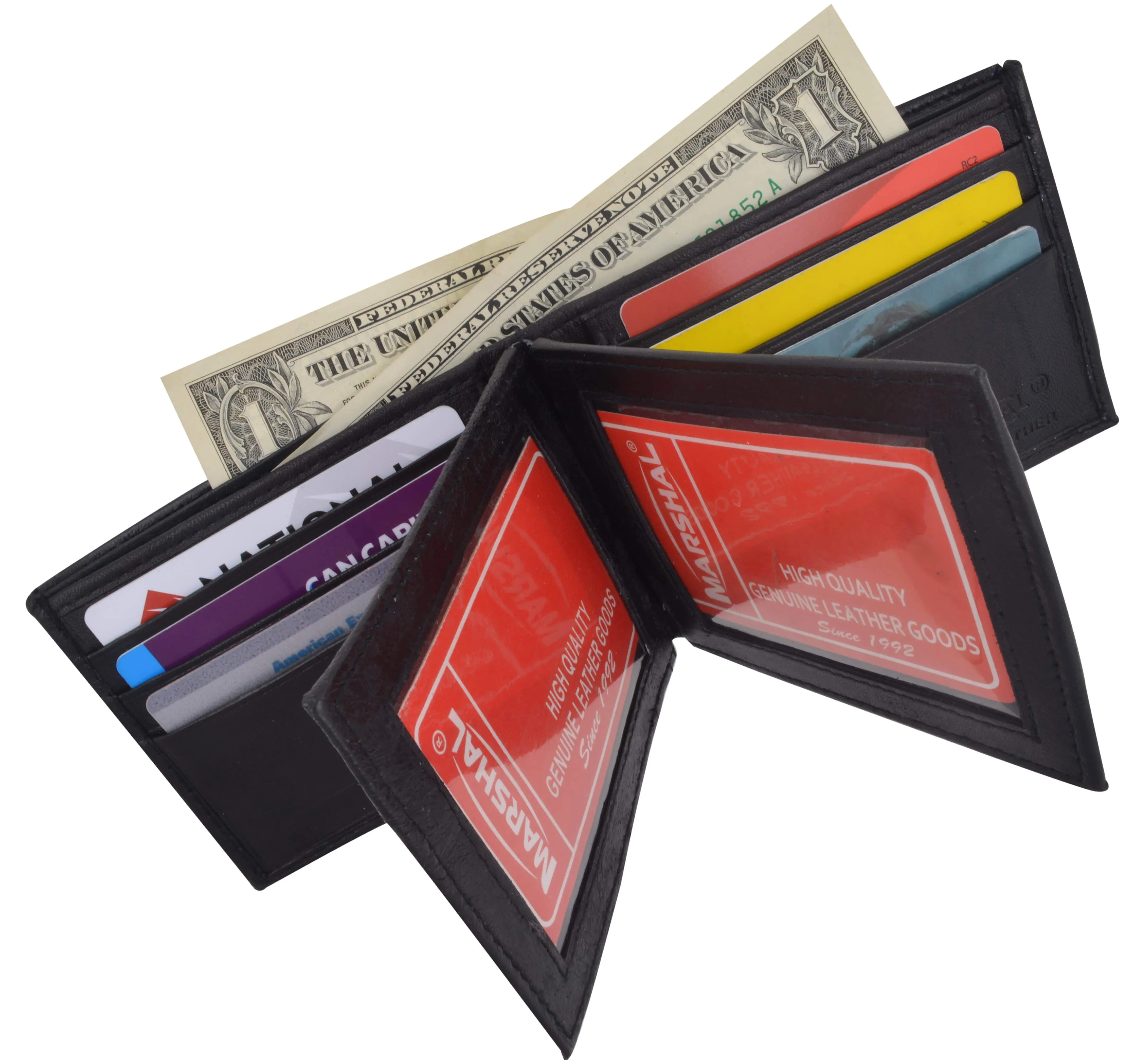 Men's Genuine Lamb Leather Multi Pocket Wallet 1852