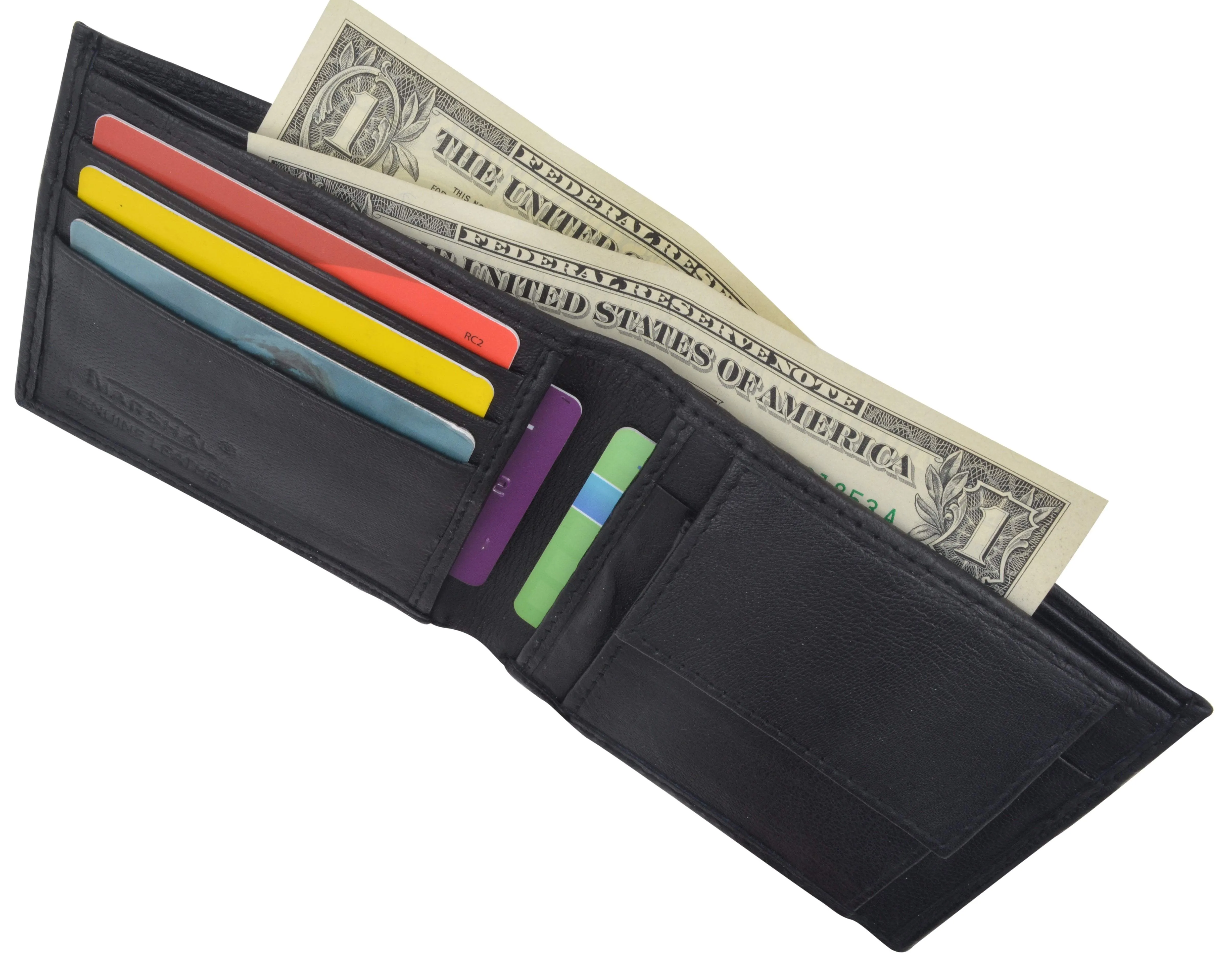 Mens Leather Change Pocket Bifold Wallet 1150